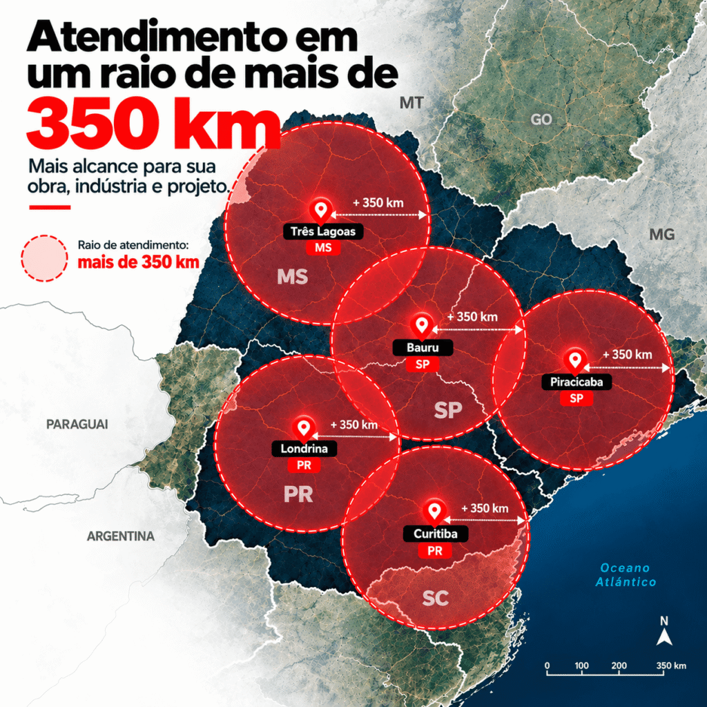 Mapa de atendimento