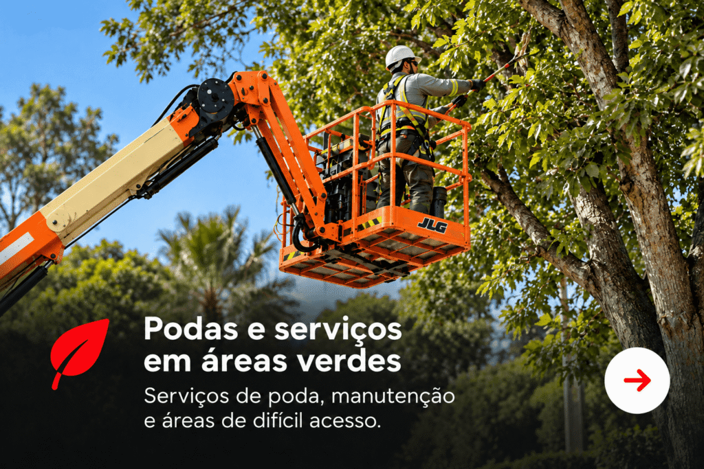 Podas e serviços em áreas verdes